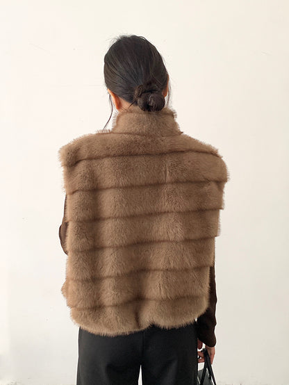 【LD11042】實拍皮毛一體立領拉鍊背心外套251202