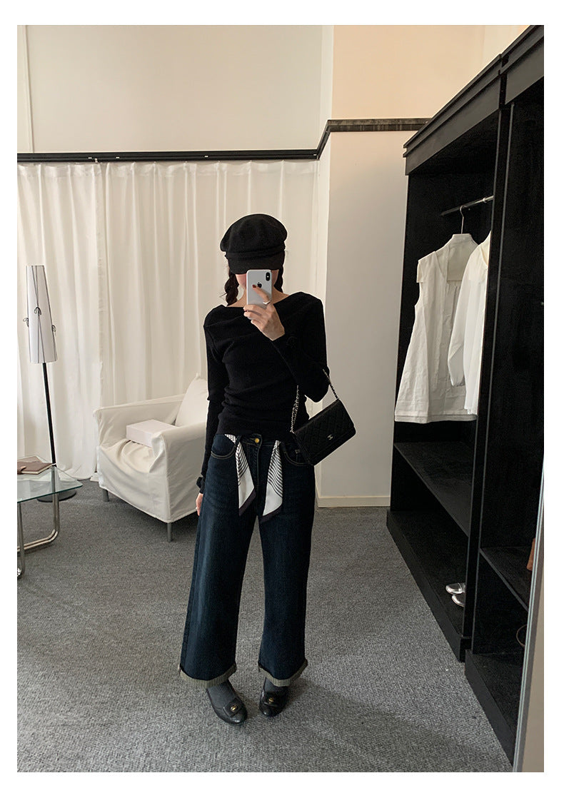 【H5483】實拍S~XL復古加厚水洗直筒牛仔褲251109