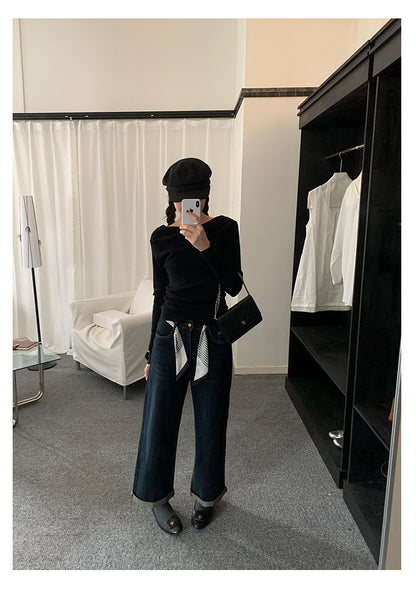 【H5483】實拍S~XL復古加厚水洗直筒牛仔褲251109