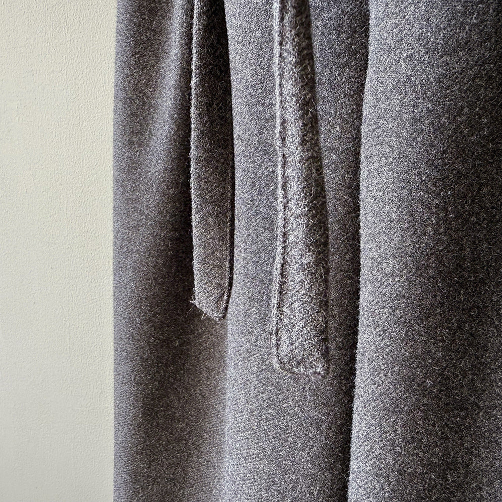 【Y82677】 實拍復古系帶加厚七分闊腿褲251023