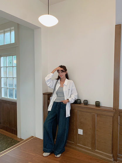 【LD2054】實拍麂皮絨感刺繡襯衫251103