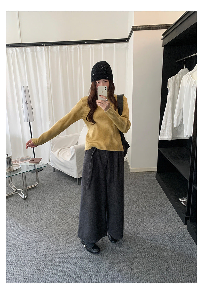 【H5484】實拍秋冬加厚慵懶高領針織毛衣251109