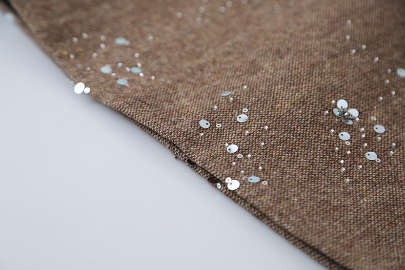 【LD11045】實拍S~XL法式重工時髦毛呢亮片短裙251202