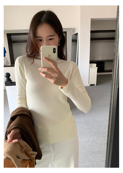 【H5503】實拍基礎純色半高領針織衫251118