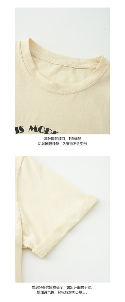 【H5165】實拍夏天帶一隻貓咪出門印花寬鬆短袖250407