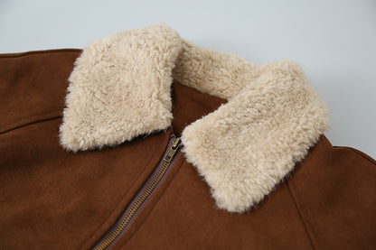 【LD3298】實拍冬季必備厚款短款麂皮絨機車外套251103