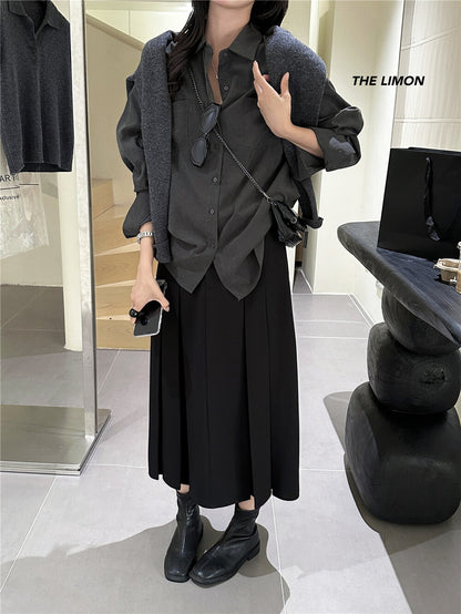 【L1130】實拍檸檬休閒顯瘦空氣棉A字裙251117