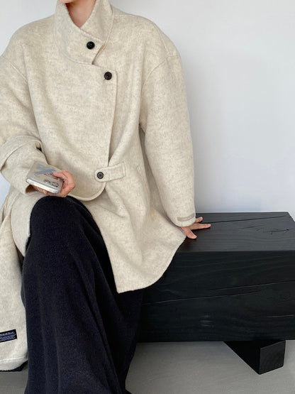 【cim2517】實拍蘇黎世冬日立領雙面呢毛呢外套大衣(100羊毛)251030