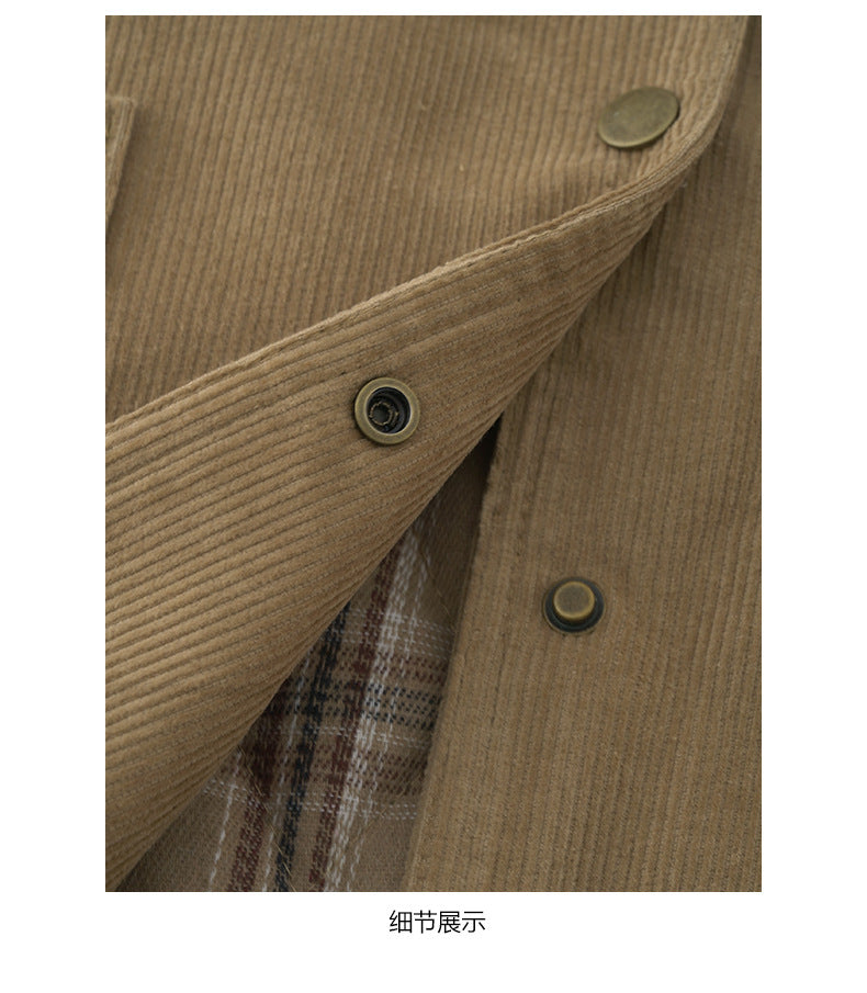 【H5500】實拍 復古燈芯絨加厚夾棉大衣外套251118