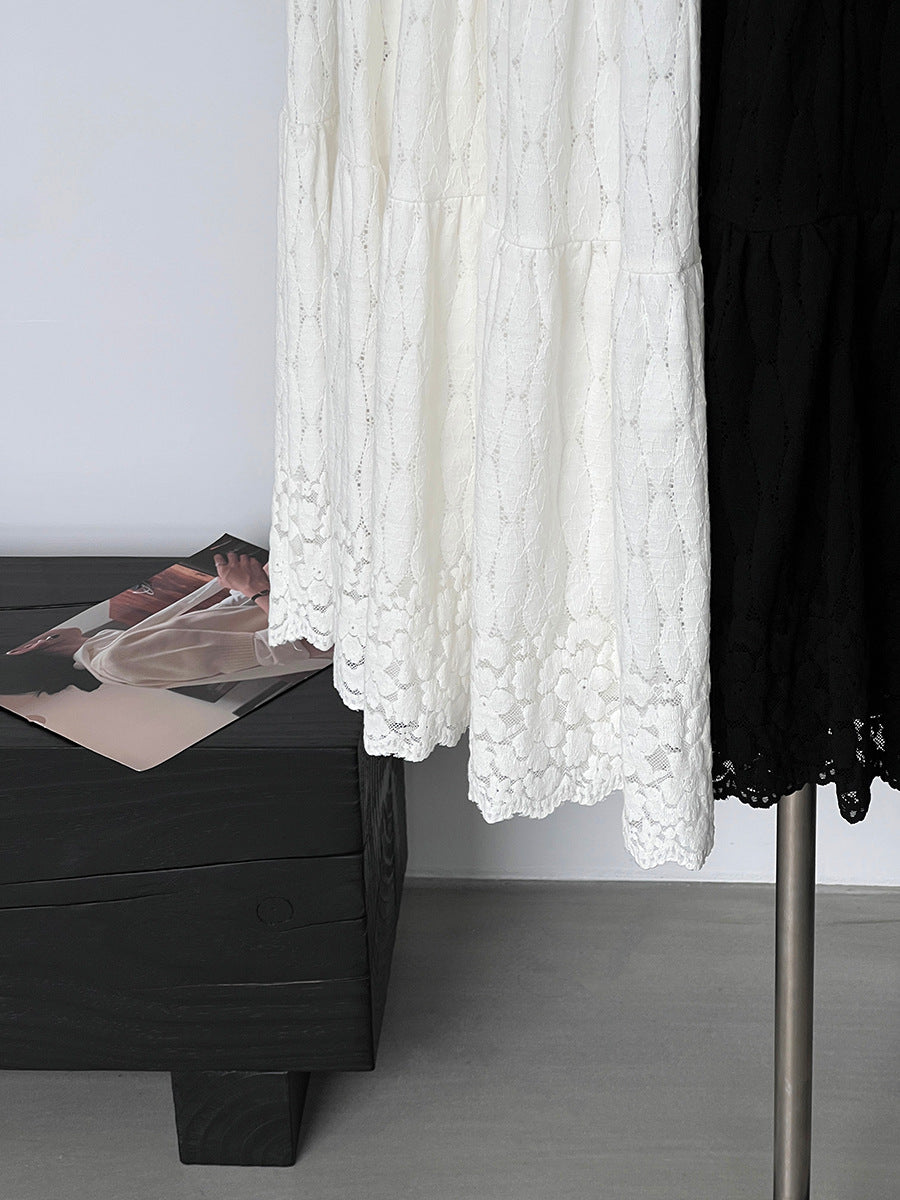 【cim6378】實拍冬日加厚蕾絲長裙251030