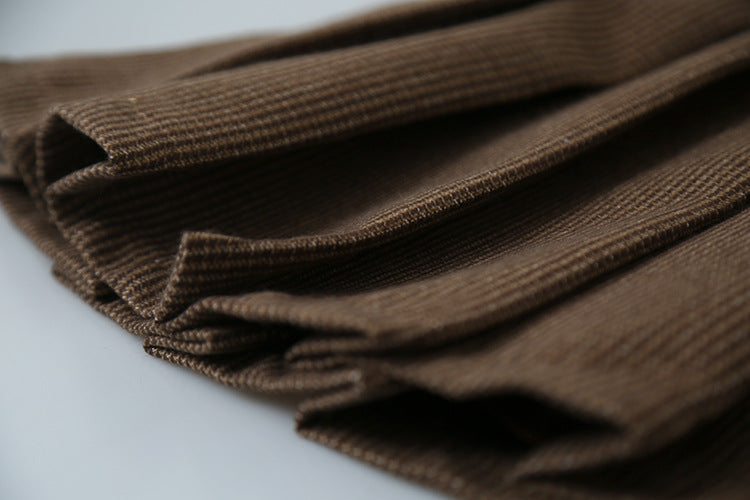 【LD3299】實拍S~XL秋冬露思同款～刺繡毛呢百褶裙251103