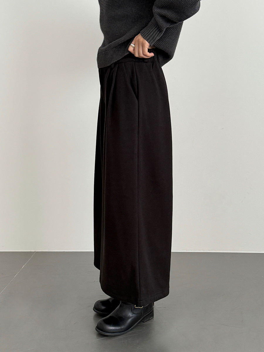 【LD11035】實拍S~L韓版寬鬆高腰毛呢加絨加厚九分褲251124