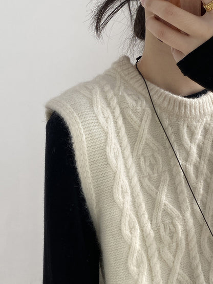 【YP2617】 實拍圓領麻花軟糯針織背心251023