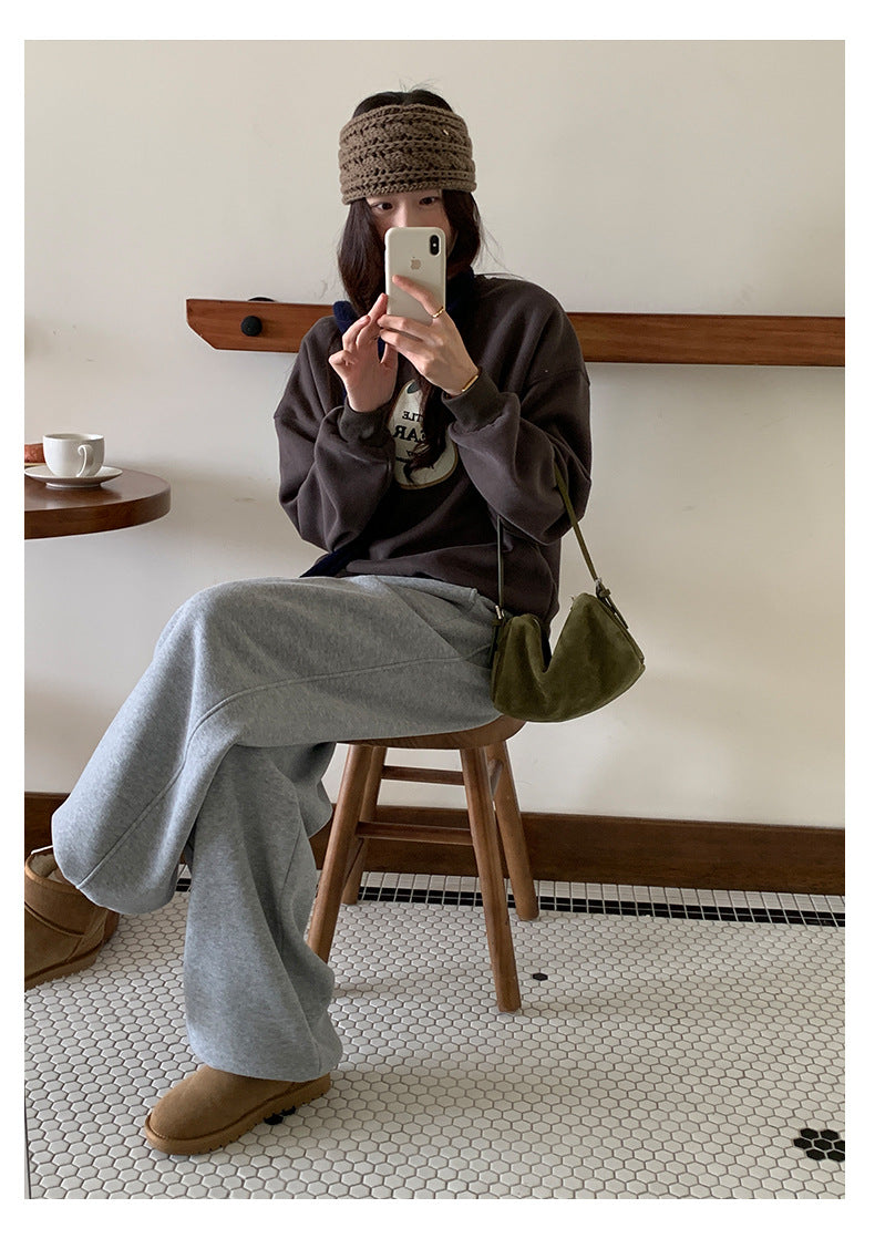 【H5508】實拍M~XL懶懶加厚奧粒絨舒適休閒彎刀褲型251118