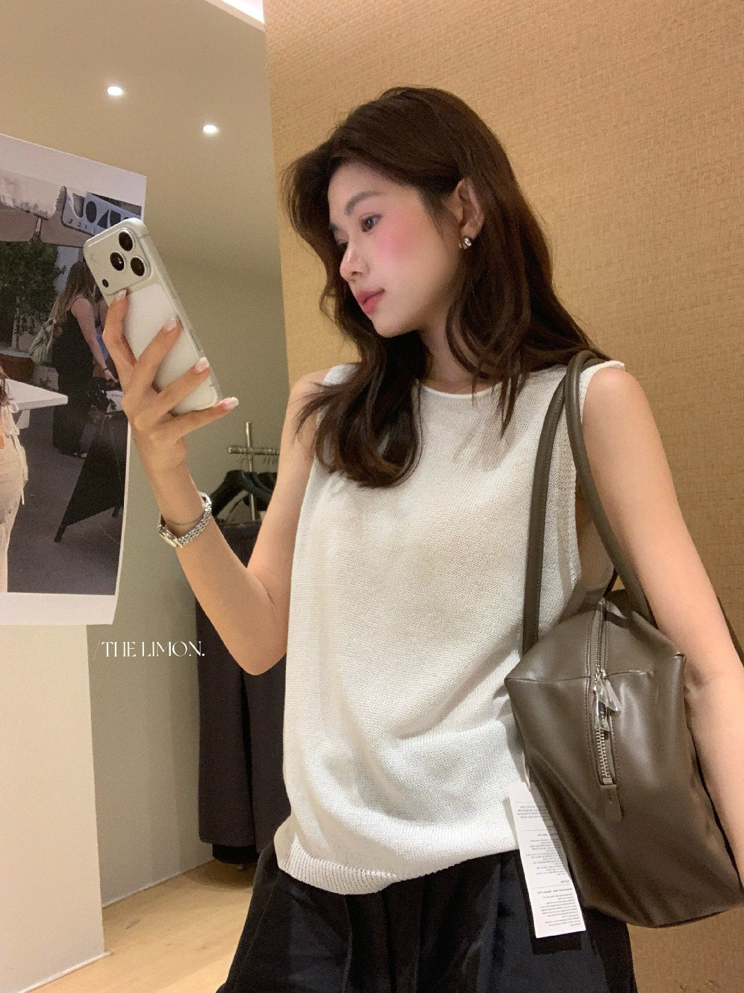 【L66127】實拍檸檬極簡高級鬆弛感☕基礎百搭前後兩穿氣質無袖背心260408