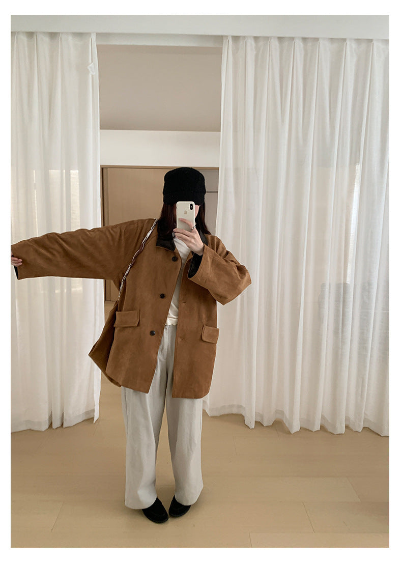 【H566】實拍秋冬高腰斜紋棉挺版西裝長褲（後鬆緊腰）251021