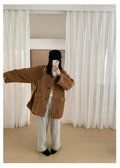 【H566】實拍秋冬高腰斜紋棉挺版西裝長褲（後鬆緊腰）251021