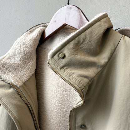 【Y82650】實拍立領帥氣內裡羊羔毛工裝外套251016