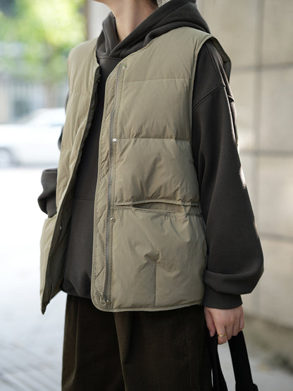 【Y80882】 實拍保暖白鴨絨50%羽絨背心251023