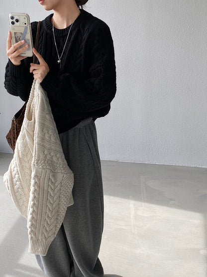 【cimz1398】實拍復古加厚保暖棒針麻花針織毛衣（棉羊毛17)251120