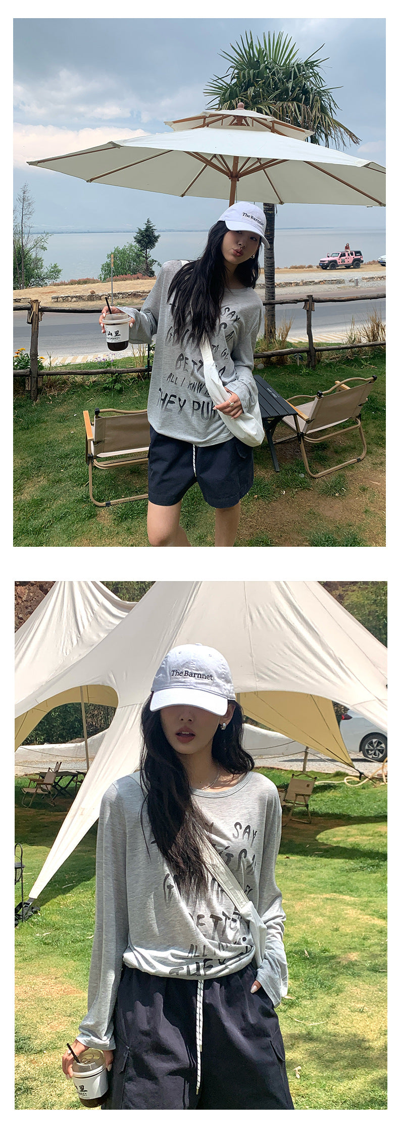 【H5178】實拍夏天印花寬鬆圓領防曬罩衫250415