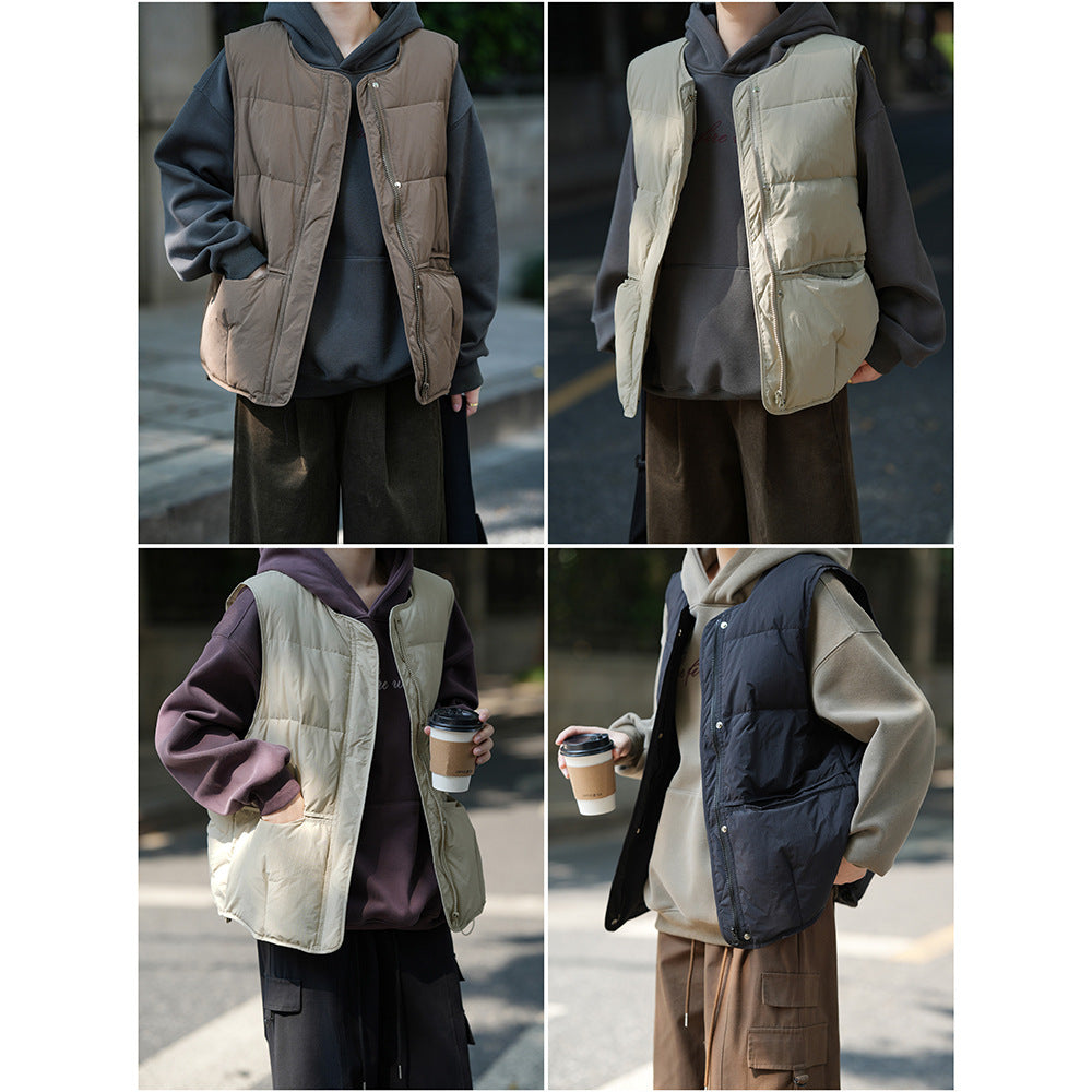 【Y80882】 實拍保暖白鴨絨50%羽絨背心251023