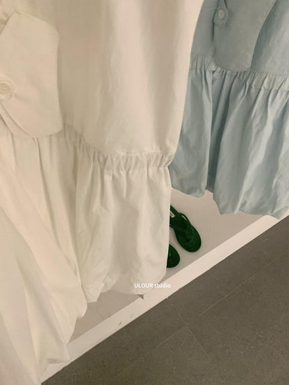 【L92807】實拍春夏甜美花苞裙短袖連衣裙＋小包包250505