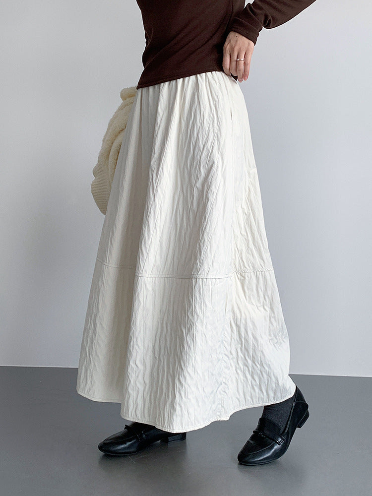 【LD11017】實拍日系加厚棉感保暖高腰花苞裙（左右有口袋）251110