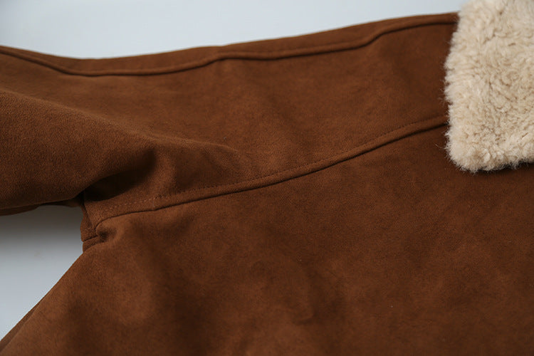 【LD3298】實拍冬季必備厚款短款麂皮絨機車外套251103