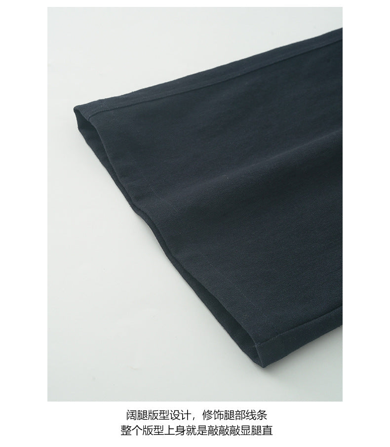 【H5392】實拍美式復古深藍直筒工裝褲250902