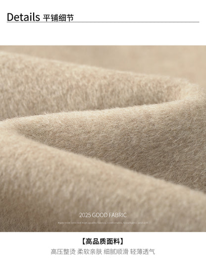 【H5479】實拍秋冬英倫翻領束腰雙面呢羊絨長外套251109