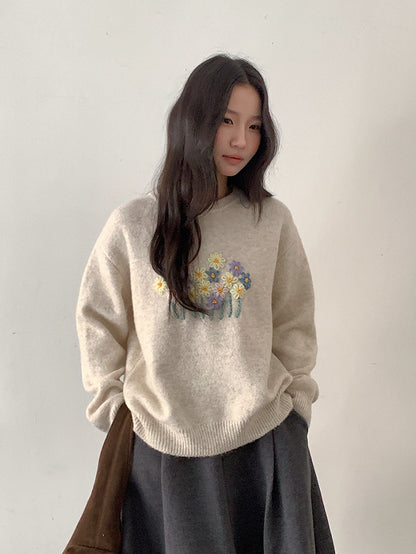 【LD11038】實拍立體小花針織衫251202