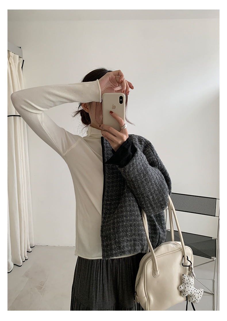 【H5481】實拍基礎6色堆堆領毛針織T恤251109