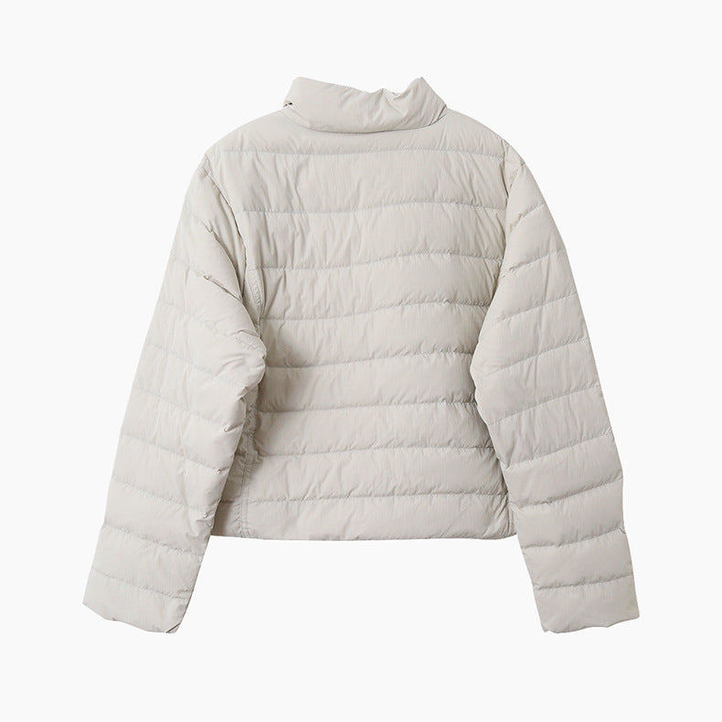 【LD11067】實拍簡約設計保暖立領含絨棉服外套（白鴨絨50%)
251209