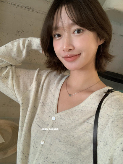 【LR01315】實拍imiss春季必備！修身顯瘦V領長袖針織罩衫260305
