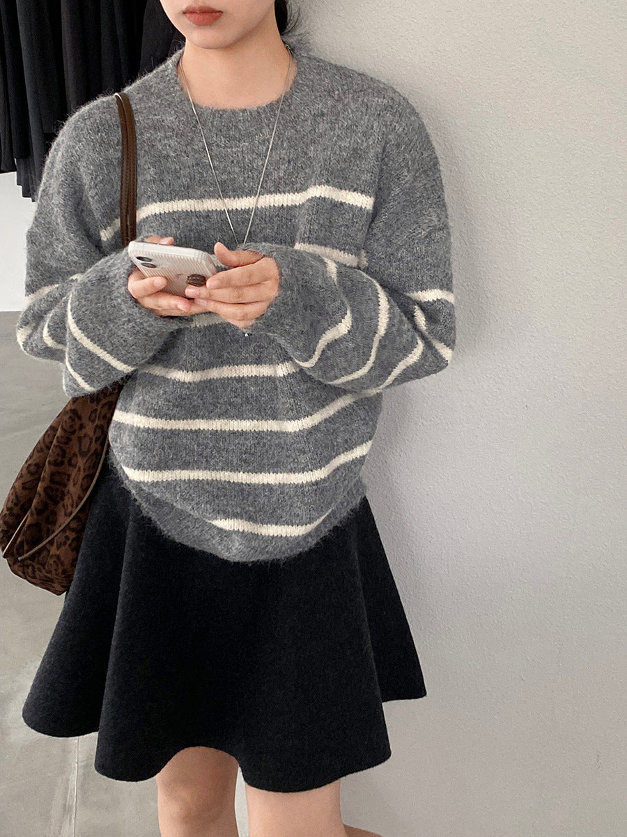 【cimz8925】實拍冬季復古圓領氣質針織毛衣251120