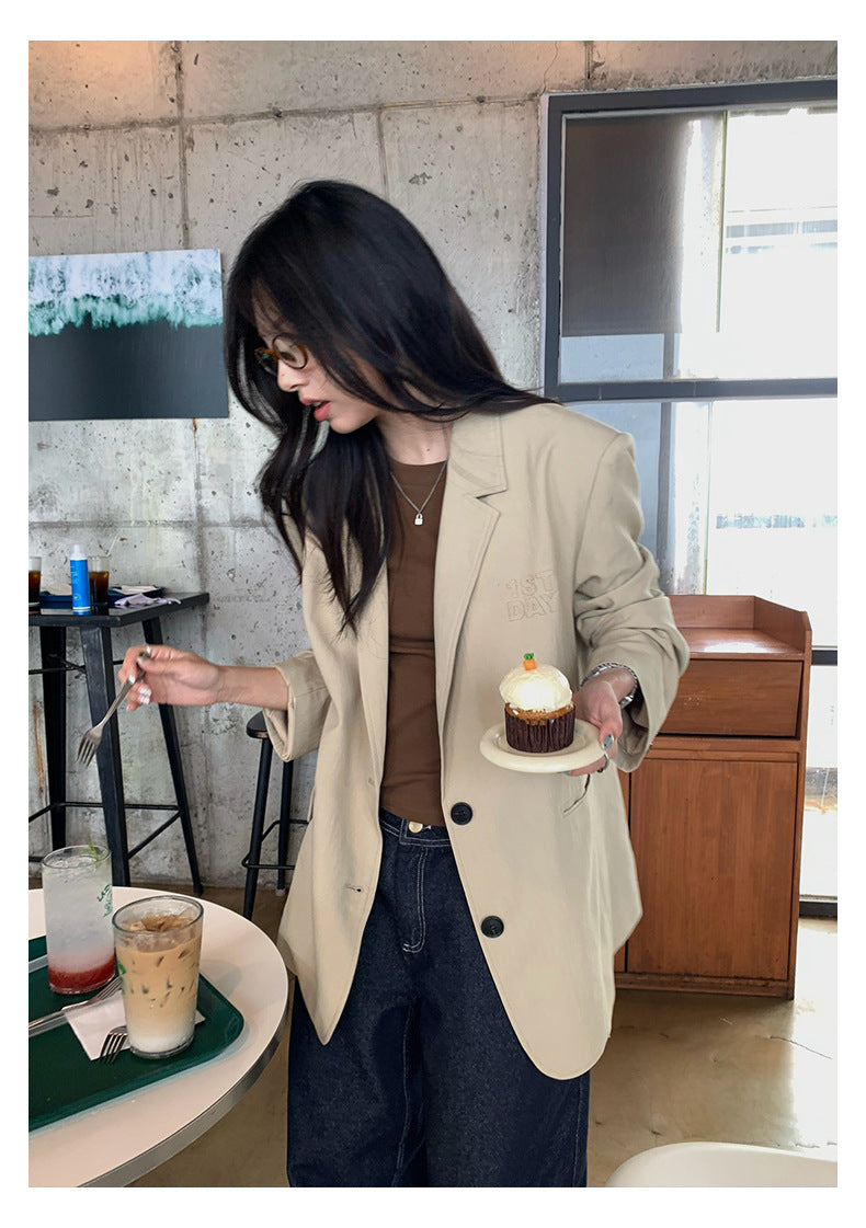 【H5385】實拍韓版秋季顯瘦休閒西裝外套250902