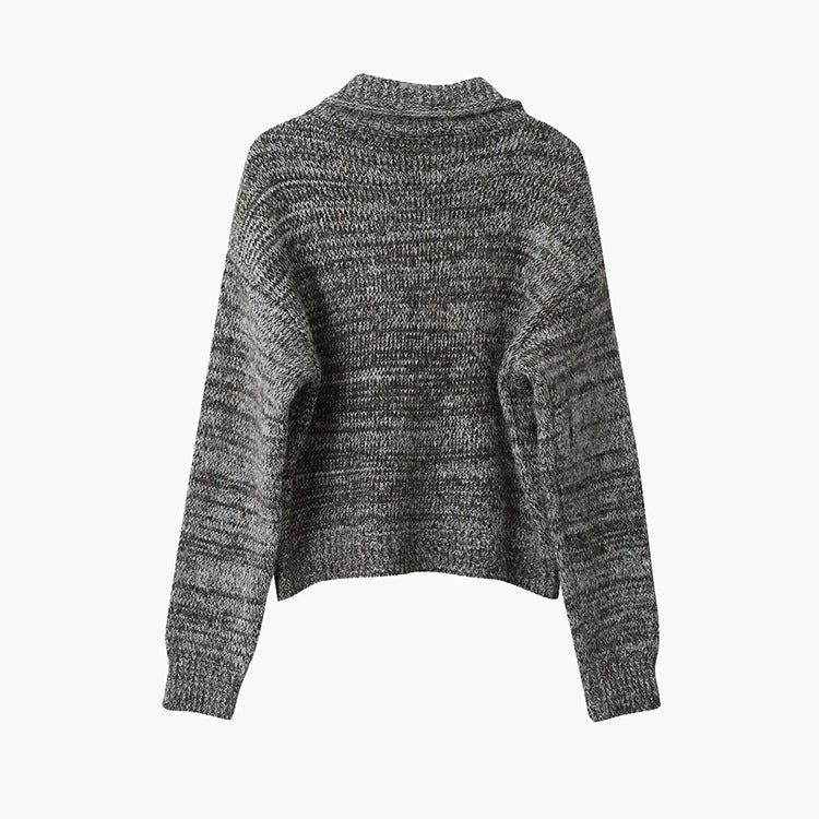 【LD3296】實拍輕奢復古寬翻領厚實針織外套＋針織包251103