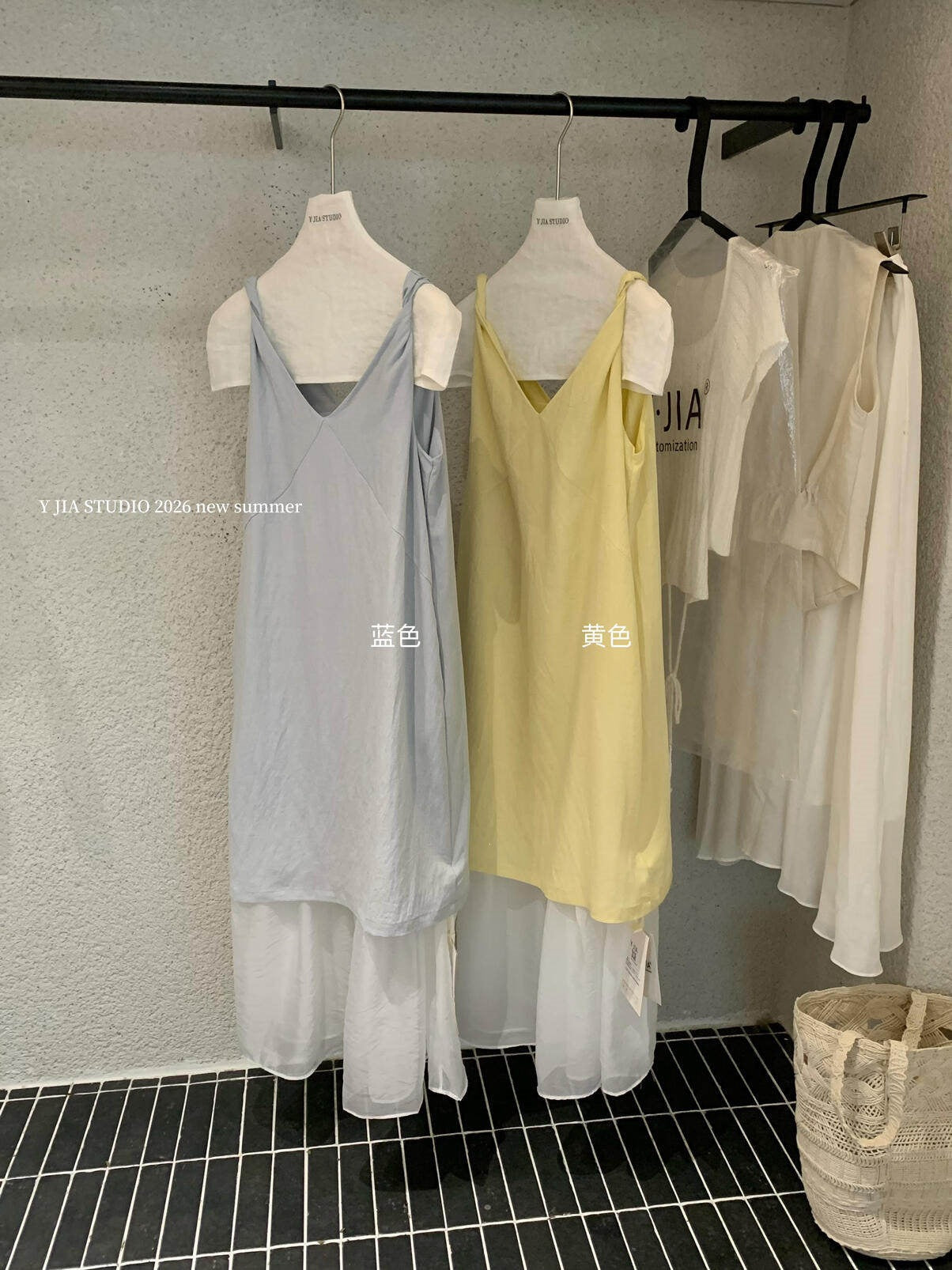 【L7003】Y.JIA韓系簡約休閒風✨百搭寬鬆顯瘦假兩件V領無袖連身洋裝260602