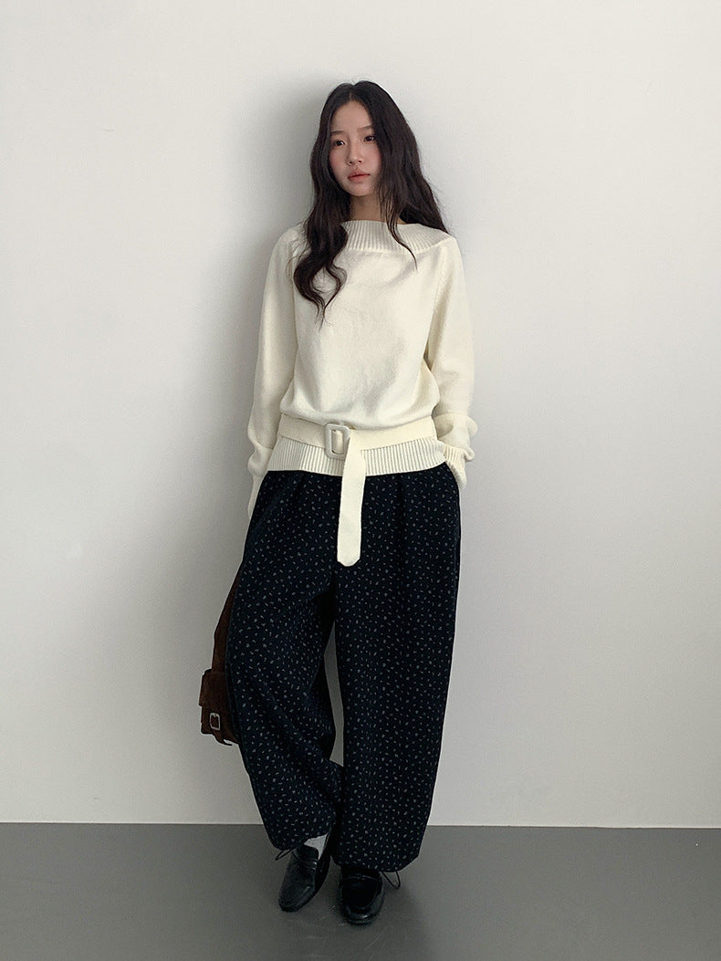 【LD11062】實拍慵懶高級感北極融針織毛衣（可拉一字肩）251209