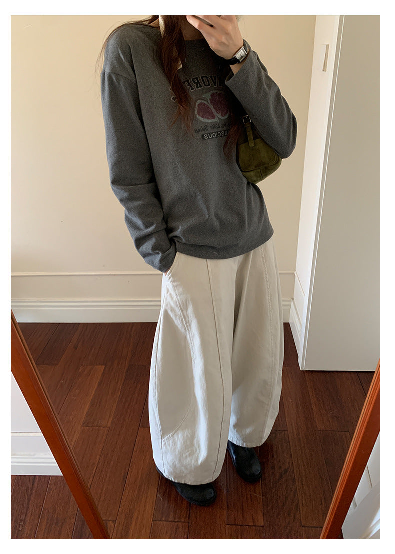 【H5497】實拍德絨加厚磨毛長袖T恤251118