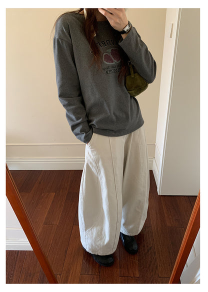 【H5497】實拍德絨加厚磨毛長袖T恤251118