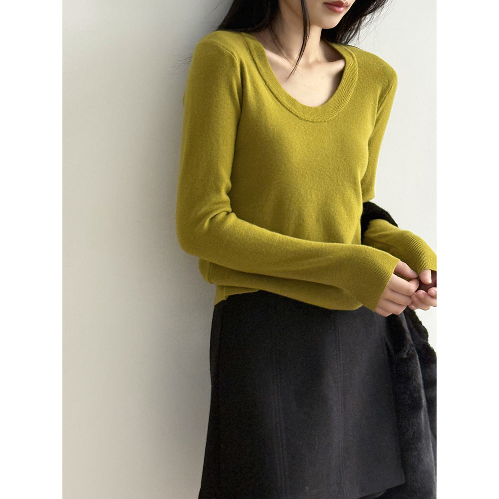 【Y275】實拍冬季U領長袖針織衫251106