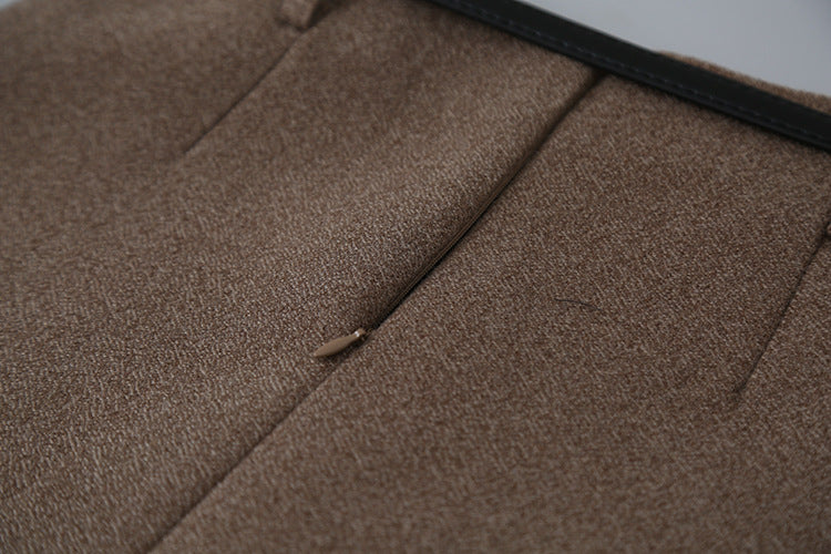 【LD11032】實拍S~XL羊毛絨超瘦高腰A字裙羊毛10%(內有安全褲+皮帶）251124