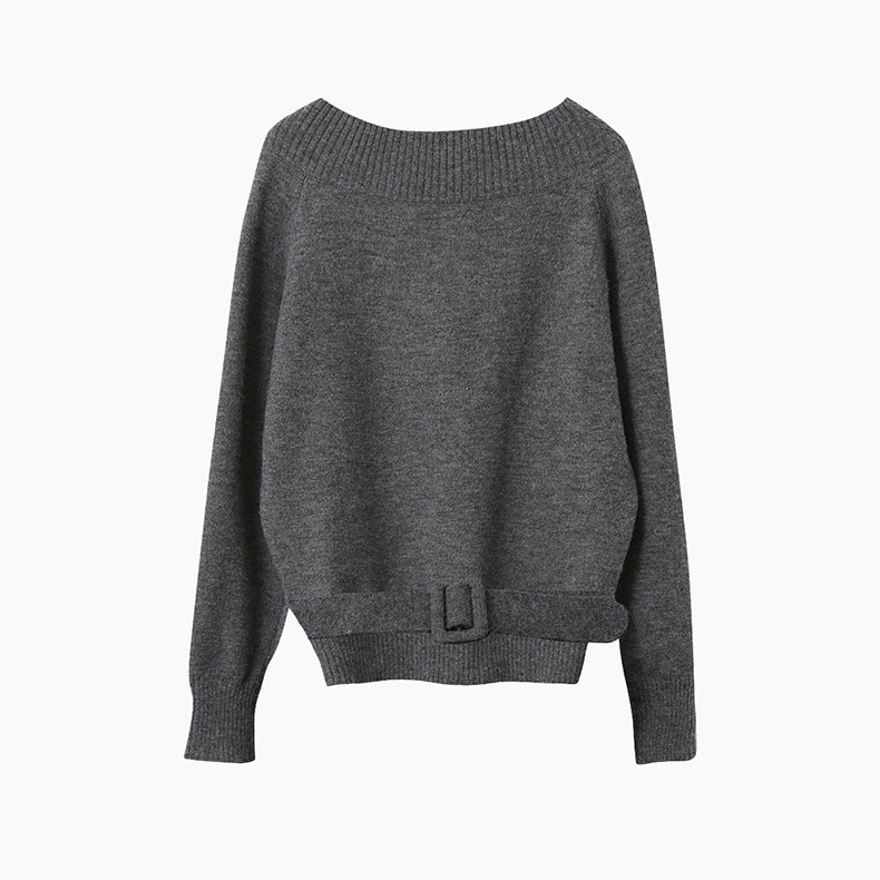 【LD11062】實拍慵懶高級感北極融針織毛衣（可拉一字肩）251209