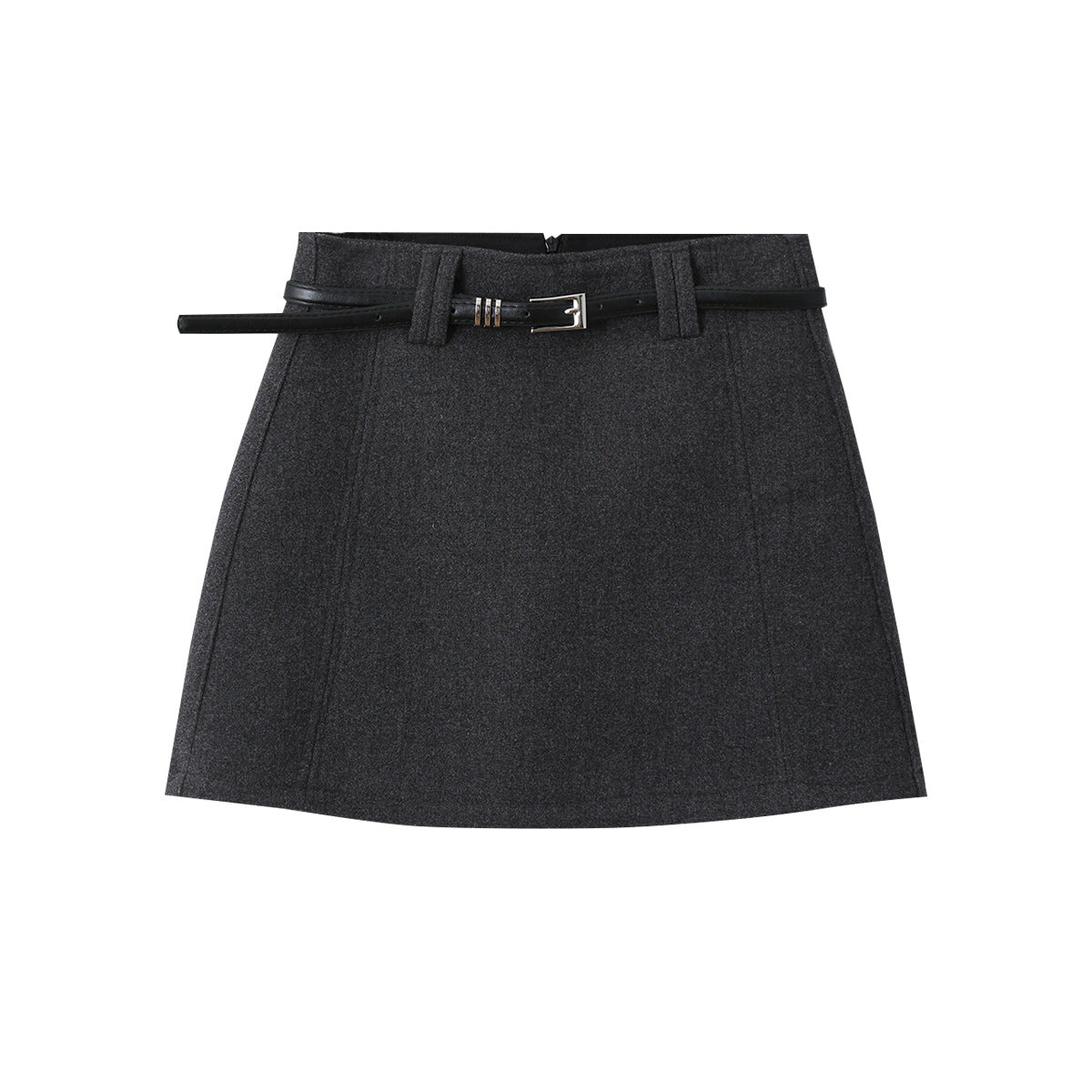 【LD11032】實拍S~XL羊毛絨超瘦高腰A字裙羊毛10%(內有安全褲+皮帶）251124