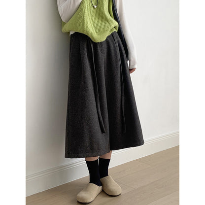 【Y82677】 實拍復古系帶加厚七分闊腿褲251023