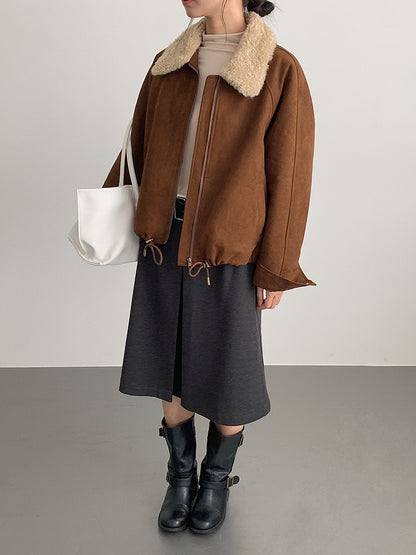 【LD3298】實拍冬季必備厚款短款麂皮絨機車外套251103