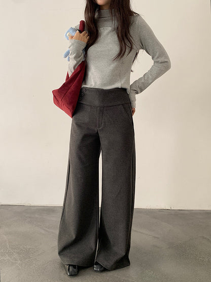 【LD11048】實拍S~XL秋冬毛呢厚款高腰直筒褲251202