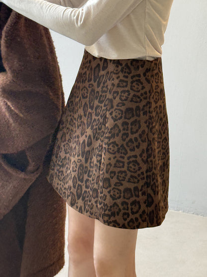 【Y82656】實拍美式復古豹紋A字裙(內有安全褲）251016